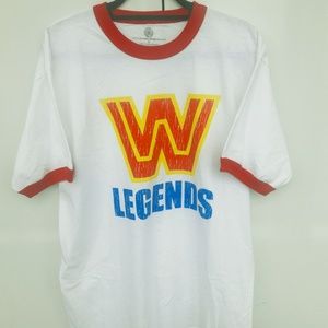 WWE New White/Red Legends T-Shirt Size Large